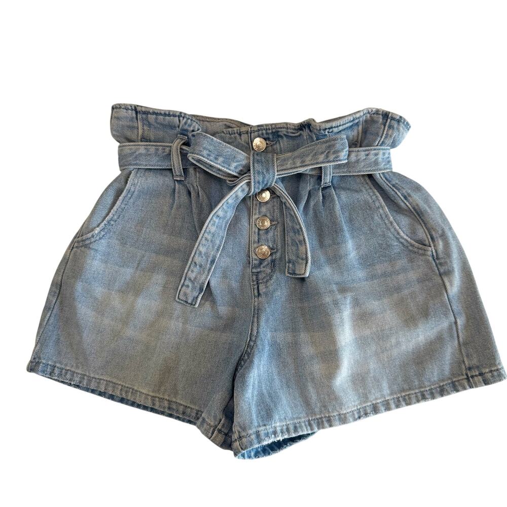 American Eagle Paperbag Waist Denim Shorts Women's 10 Coastal Grandmother Summer - Picture 2 of 11